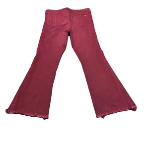 Rag‎ & Bone Jeans Womens 31 Plum Red Maroon 10 Inch Crop Flare High Rise